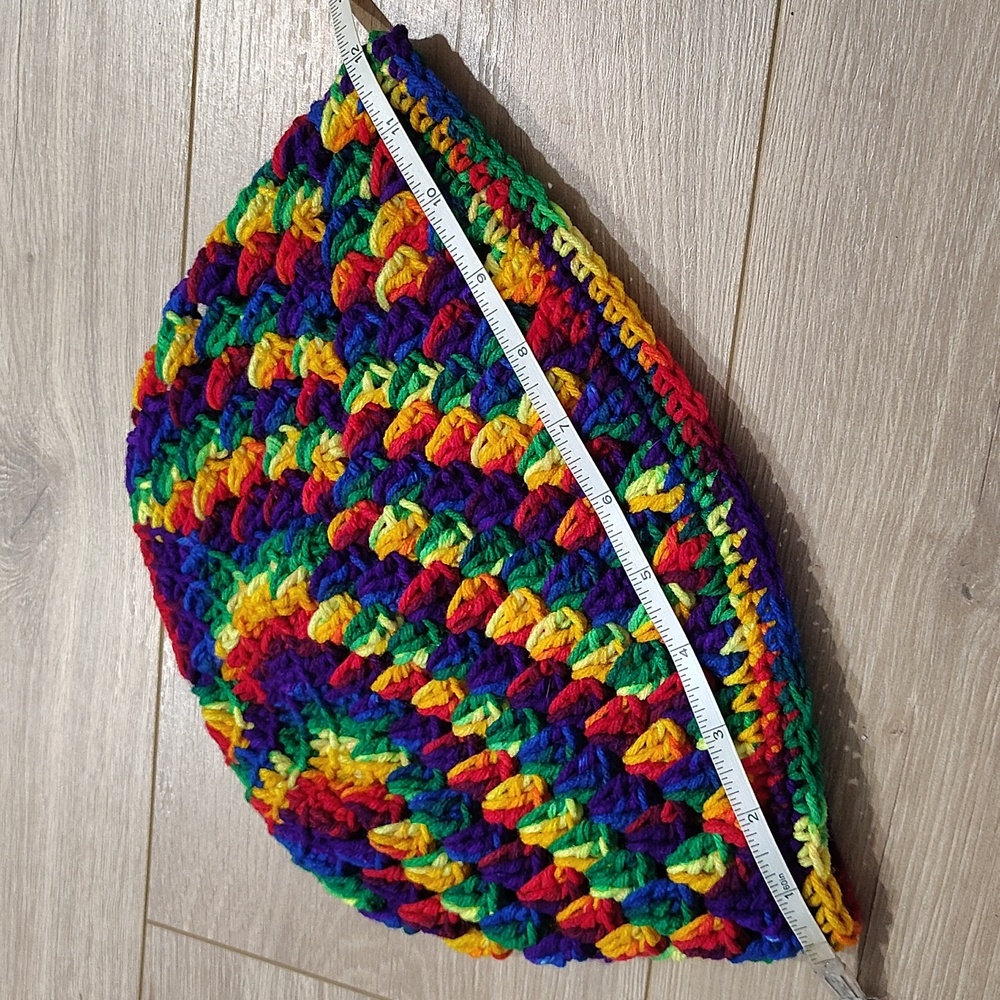 Men's Multi-Colored Handmade Knit Winter Beanie, Men's Winter Hats - Picture 6 of 6